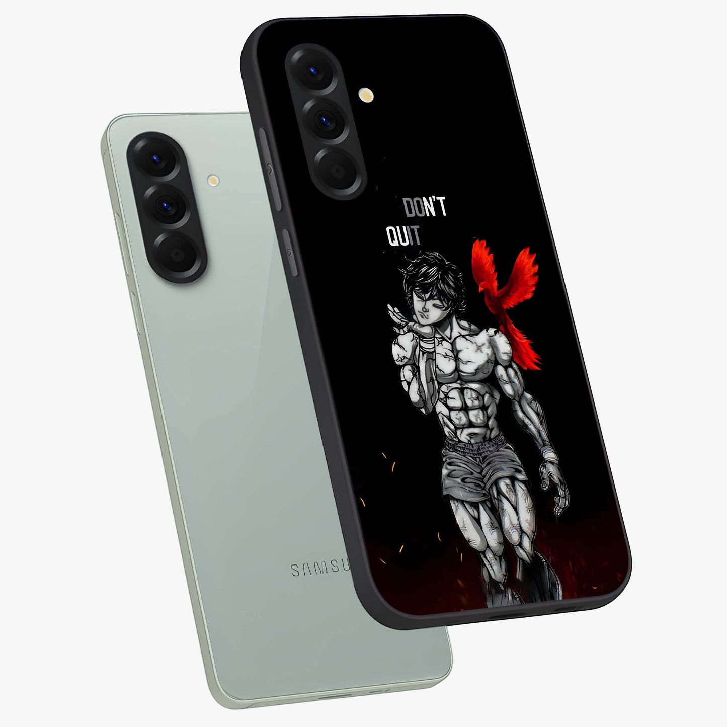 Rise Beyond Limits Glass Case displayed in angled mockup highlighting inspiring message design with modern aesthetic style.
