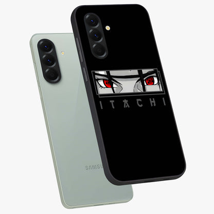 Scarlet Gaze Dominance Glass Case displayed in angled mockup highlighting intense visual design with bold scarlet aesthetic.