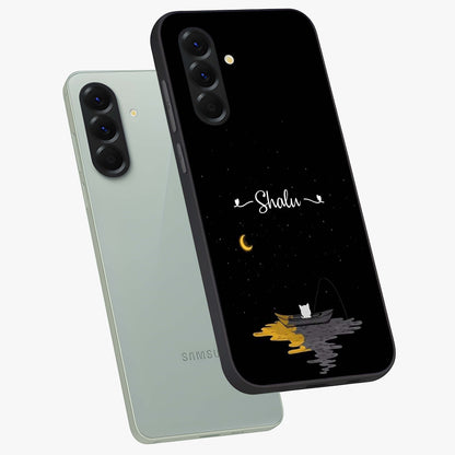 Silent Night Row Glass Case displayed in angled mockup highlighting peaceful evening design with dreamy night aesthetic.