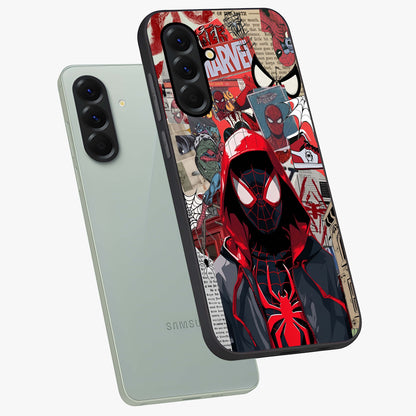 Spider Collage Street Glass Case displayed in angled mockup highlighting dynamic street style collage design with comic aesthetic.