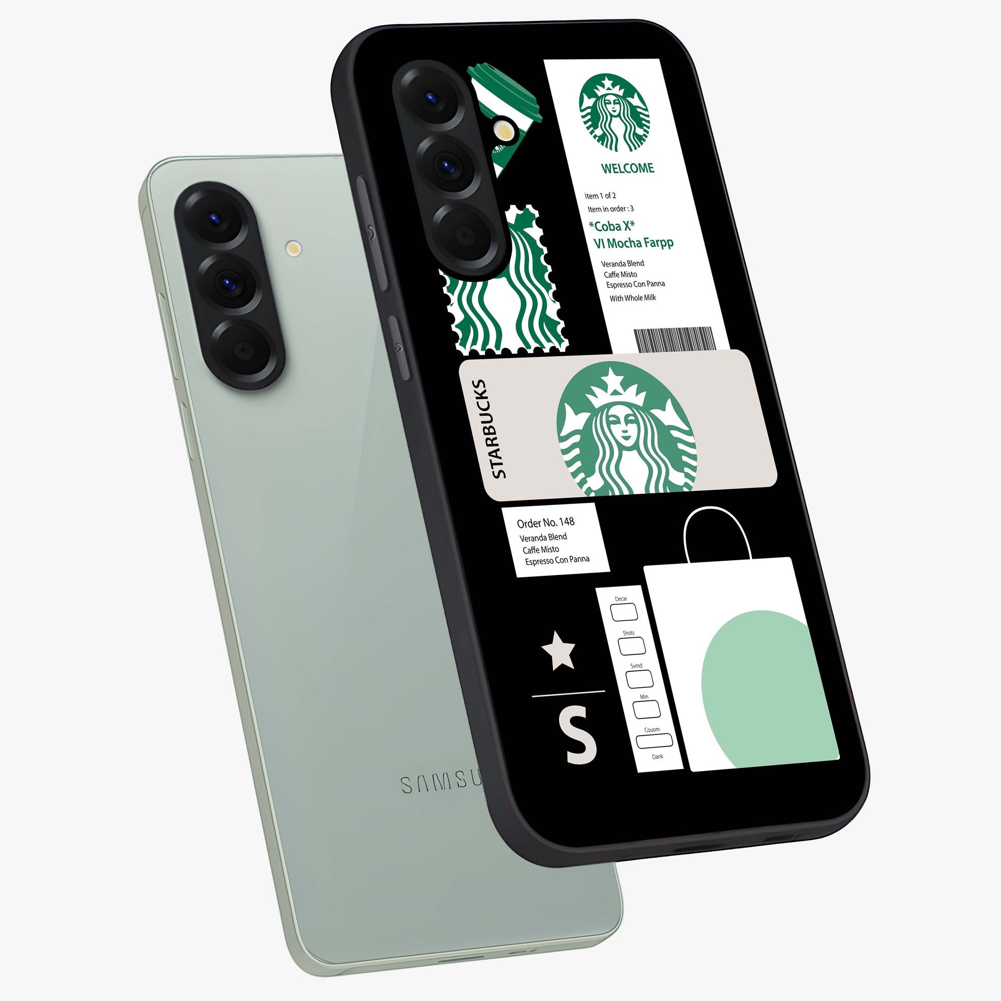 Starbucks Mocha Glass Case displayed in angled mockup highlighting stylish mocha themed design with cozy café aesthetic.