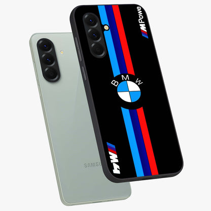 Turbo BMW Beast Glass Case displayed in angled mockup highlighting sleek racing car design with bold automotive aesthetic.