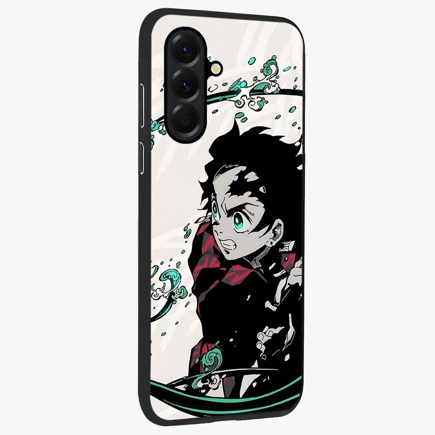 Demon Slayer Glass Case upright view showcasing powerful anime artwork with intense warrior theme.