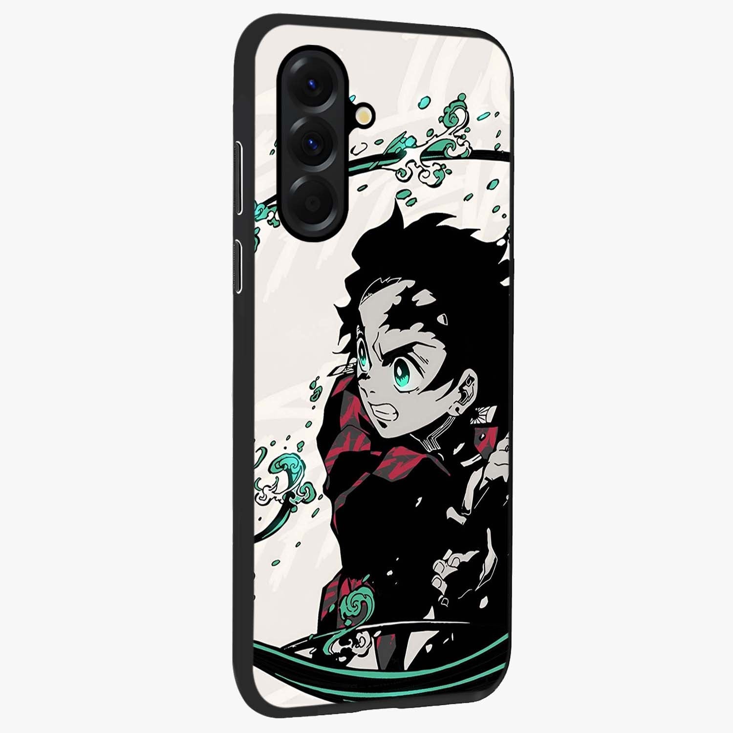 Demon Slayer Glass Case upright view showcasing powerful anime artwork with intense warrior theme.
