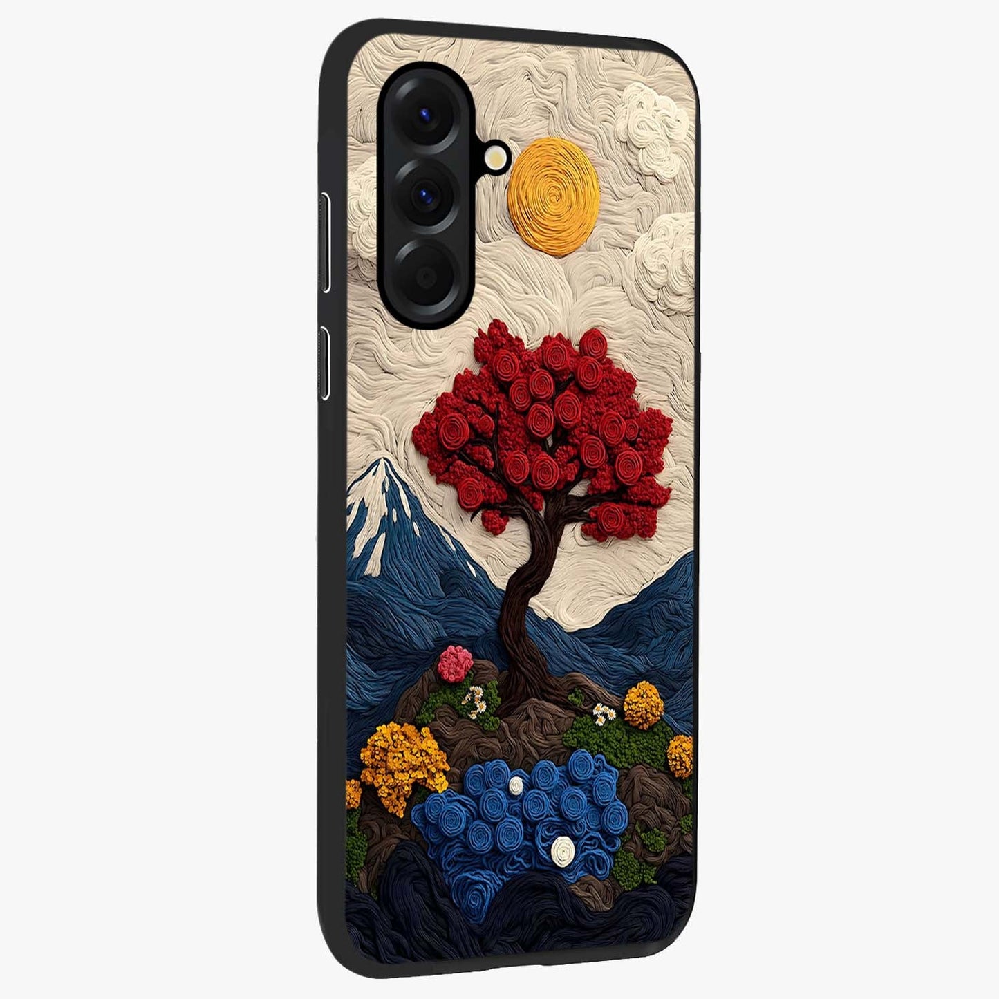 Eternal Nature Tapestry Glass Case upright view showcasing elegant nature tapestry design with decorative style.