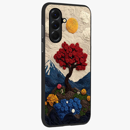 Eternal Nature Tapestry Glass Case upright view showcasing elegant nature tapestry design with decorative style.