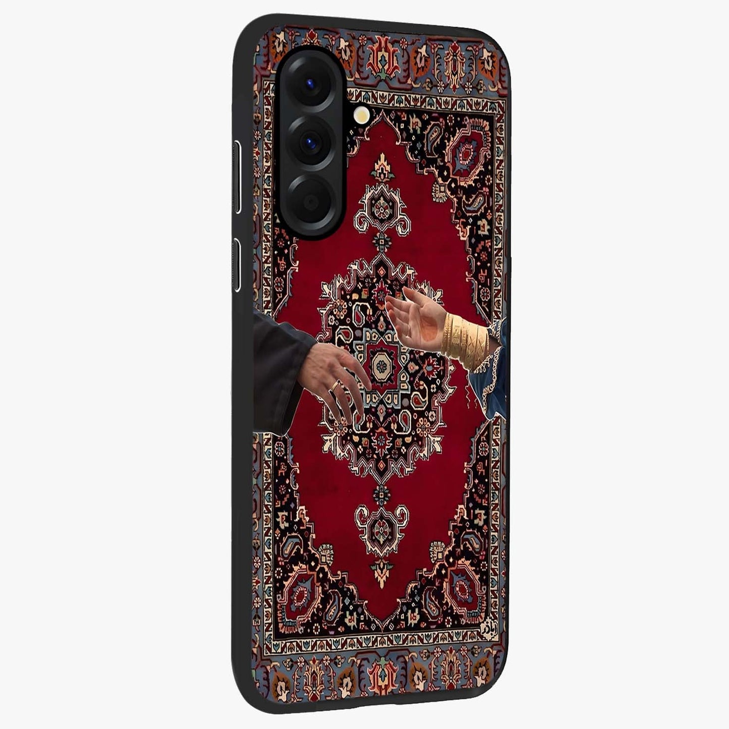 Royal Touch Reach Glass Case upright view showcasing stylish royal inspired artwork with graceful theme.