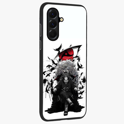Uchiha Shadow Throne Glass Case upright view showcasing magical underwater galaxy artwork with vibrant cosmic theme.