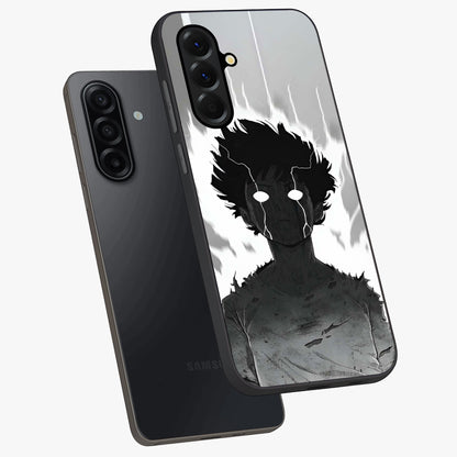 Awakened Inner Rage Glass Case displayed in angled mockup highlighting powerful graphic design and bold artistic theme.