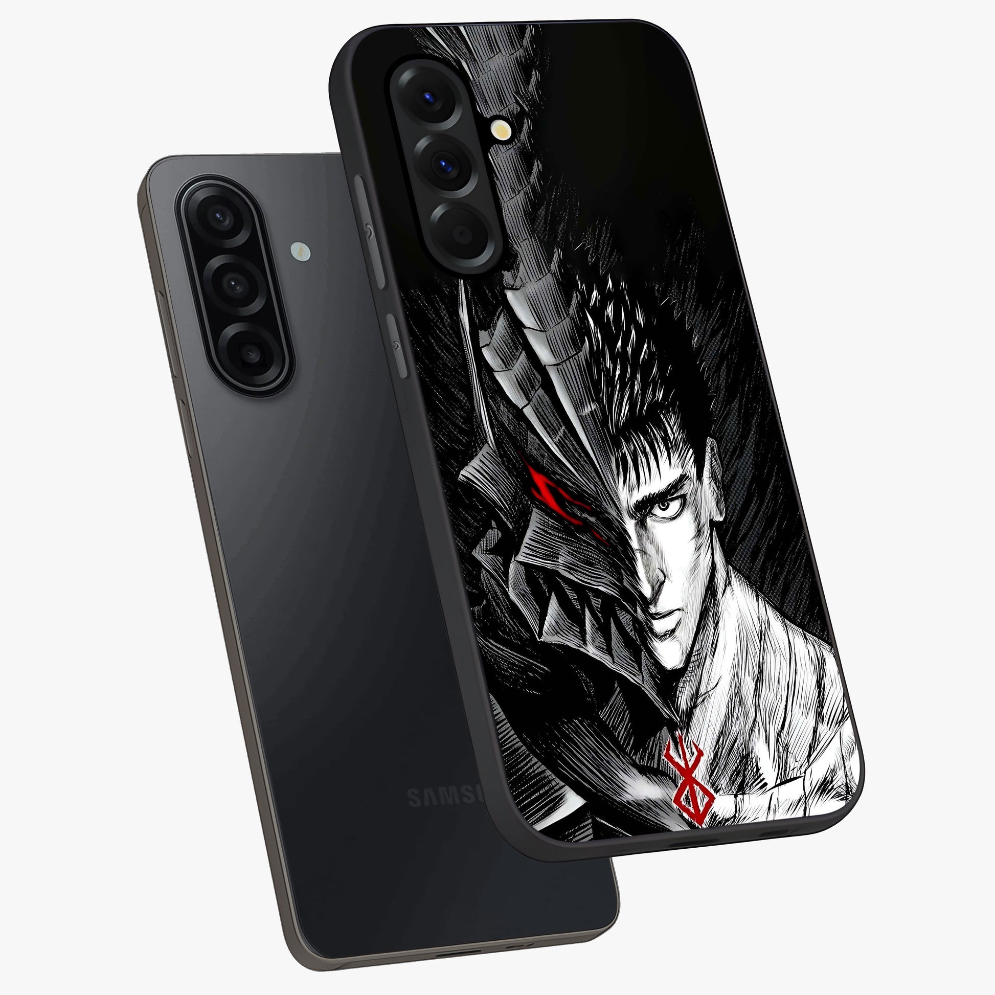 Berserker Blood Oath Glass Case displayed in angled mockup highlighting dark fantasy graphic design and powerful theme.