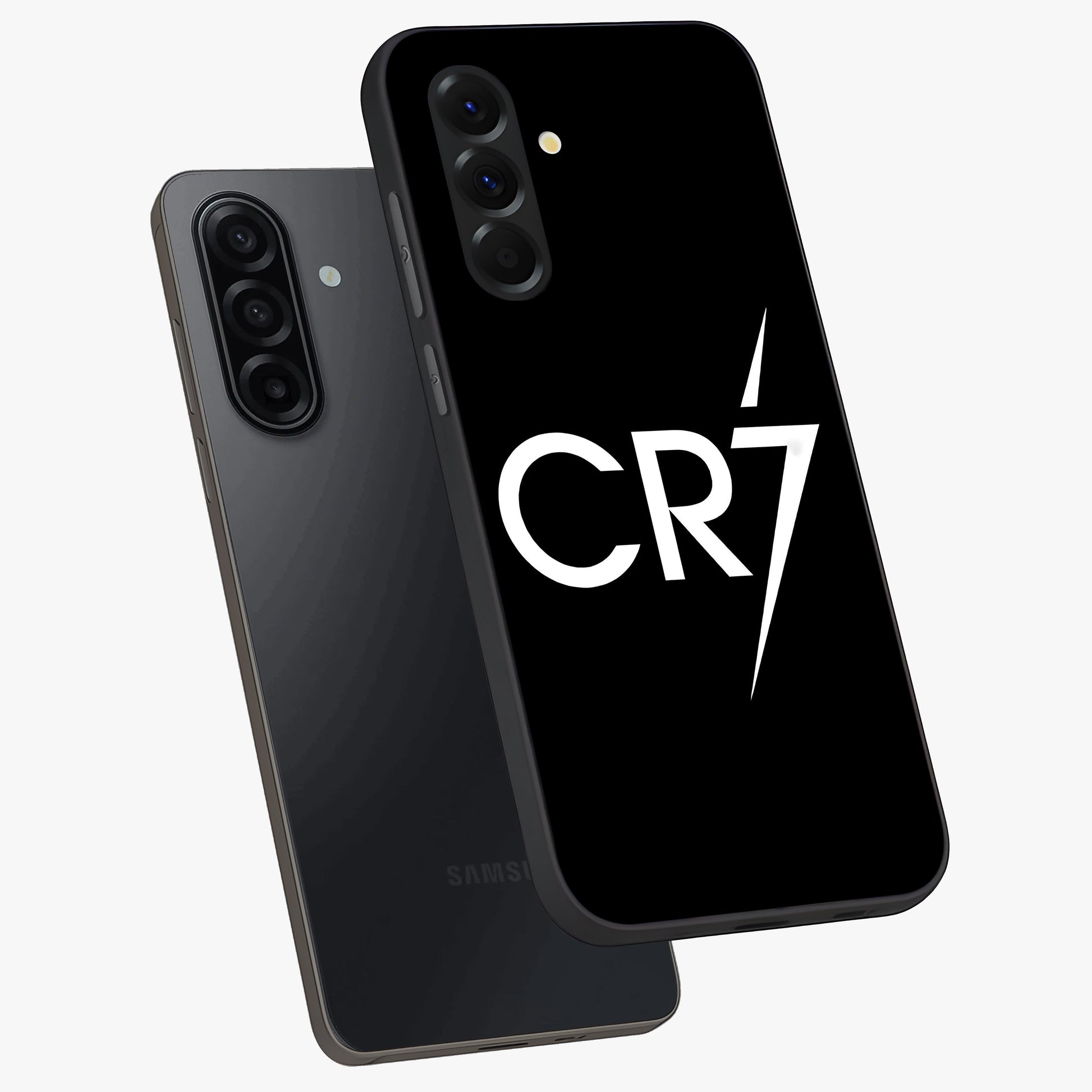 Cr7 Elite Strike Glass Case displayed in angled mockup highlighting powerful sports graphic with bold athletic theme.