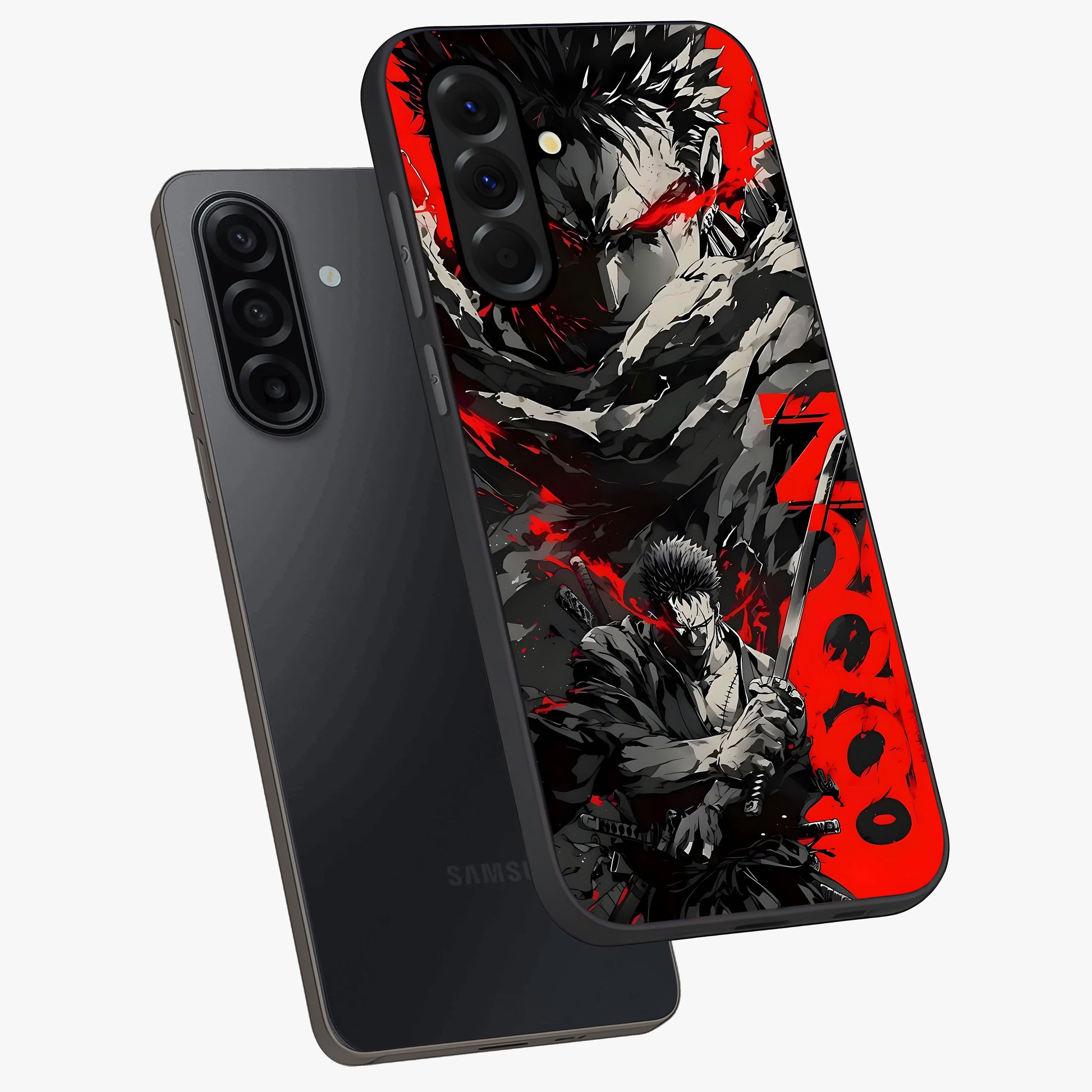 Demon Sword Resolve Glass Case displayed in angled mockup highlighting powerful demon sword illustration with dark fantasy aesthetic.
