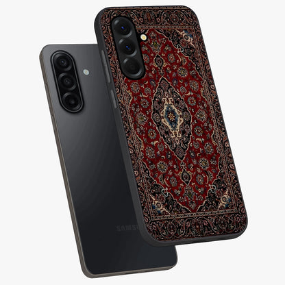 Heritage Carpet Royale Glass Case displayed in angled mockup highlighting intricate royal carpet design with heritage aesthetic.