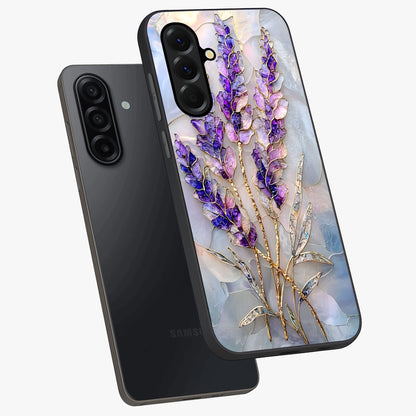 Lavender Dream Glow Glass Case displayed in angled mockup highlighting dreamy purple glow design with soft artistic style.