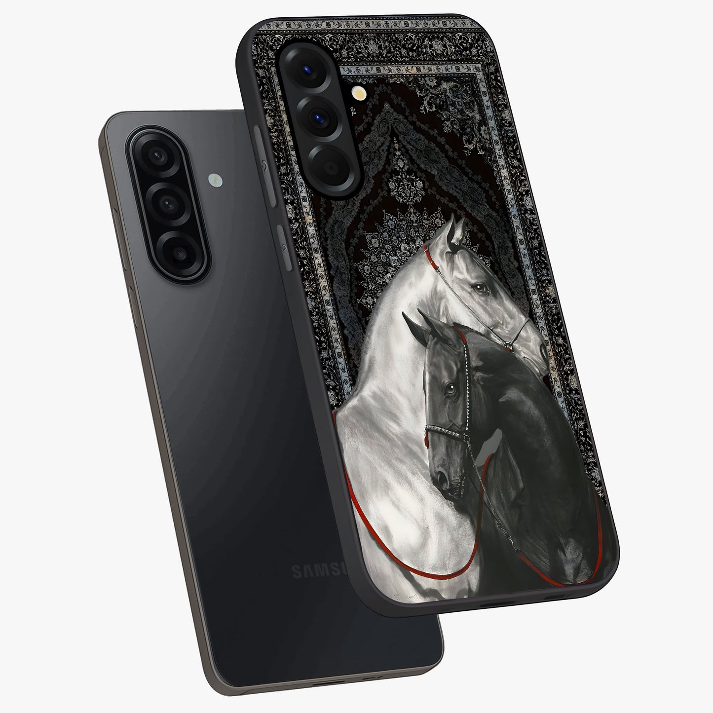 Majestic Ride Legacy Glass Case displayed in angled mockup highlighting sleek vehicle design with bold racing aesthetic.