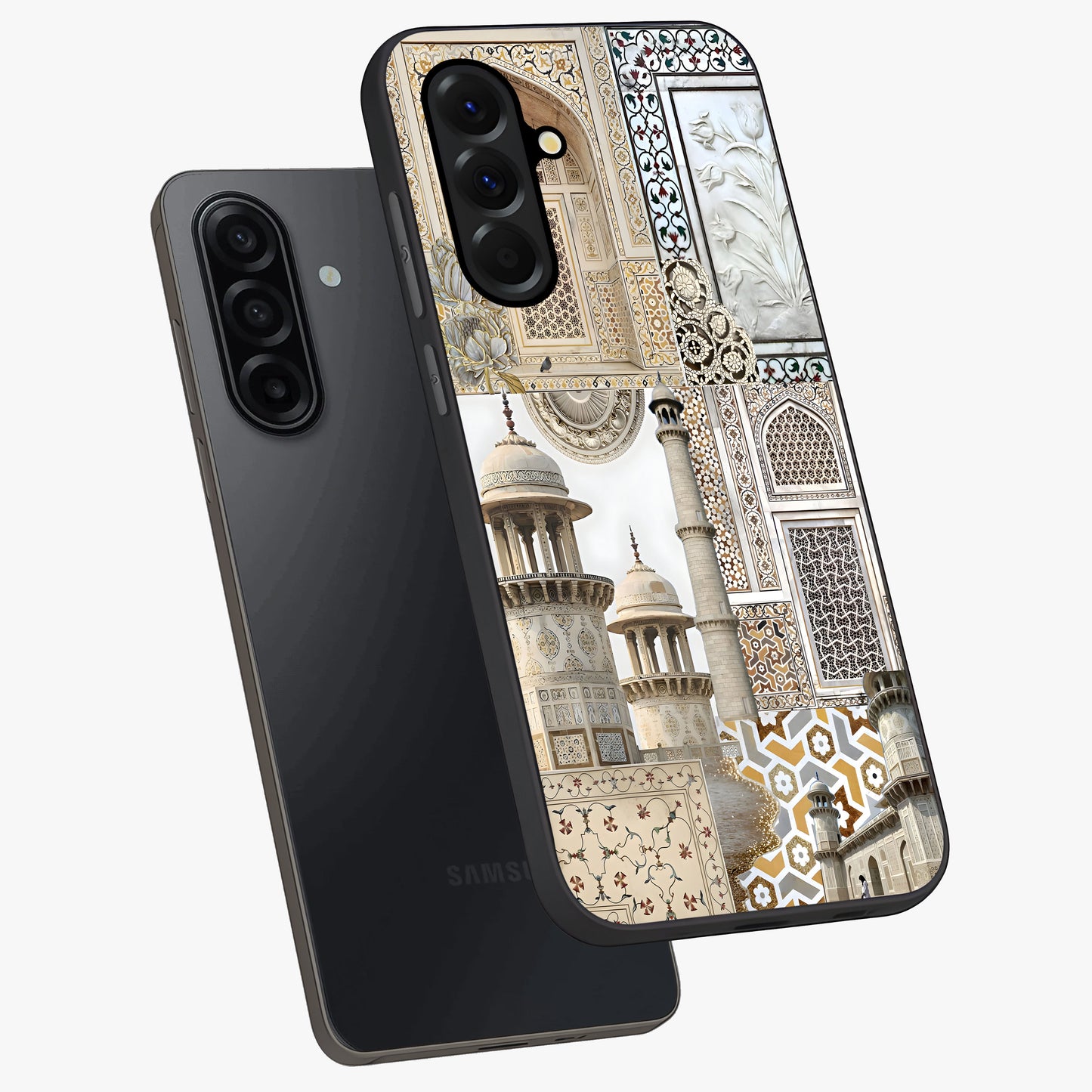 Mughal Marble Legacy Glass Case displayed in angled mockup highlighting elegant heritage marble artwork with royal aesthetic.