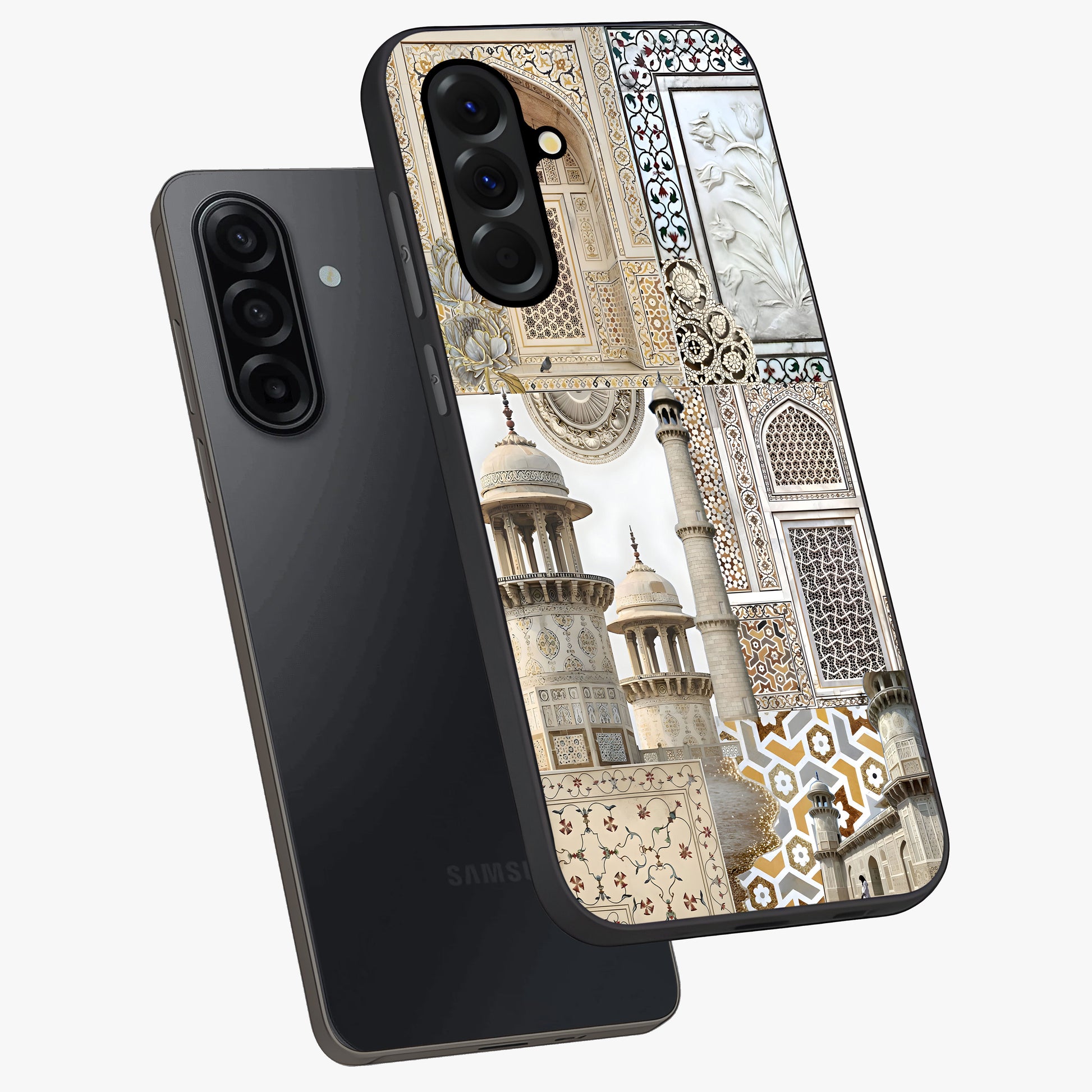 Mughal Marble Legacy Glass Case displayed in angled mockup highlighting elegant heritage marble artwork with royal aesthetic.