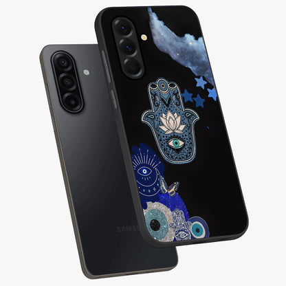Mystic Hand Aura Glass Case displayed in angled mockup highlighting magical aura design with spiritual aesthetic style.