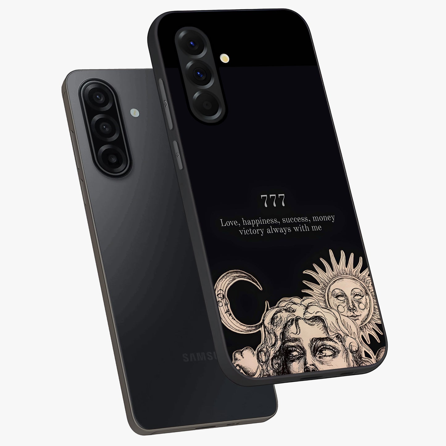 Mystic Victory Aura Glass Case displayed in angled mockup highlighting energetic aura design with bold mystical aesthetic.