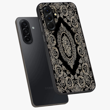 Noir Bloom Elegance Glass Case displayed in angled mockup highlighting refined flower design with stylish noir aesthetic.
