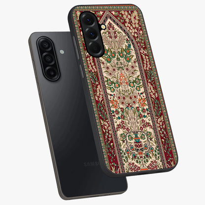 Persian Inspired Glass Case displayed in angled mockup highlighting intricate traditional design with elegant cultural aesthetic.