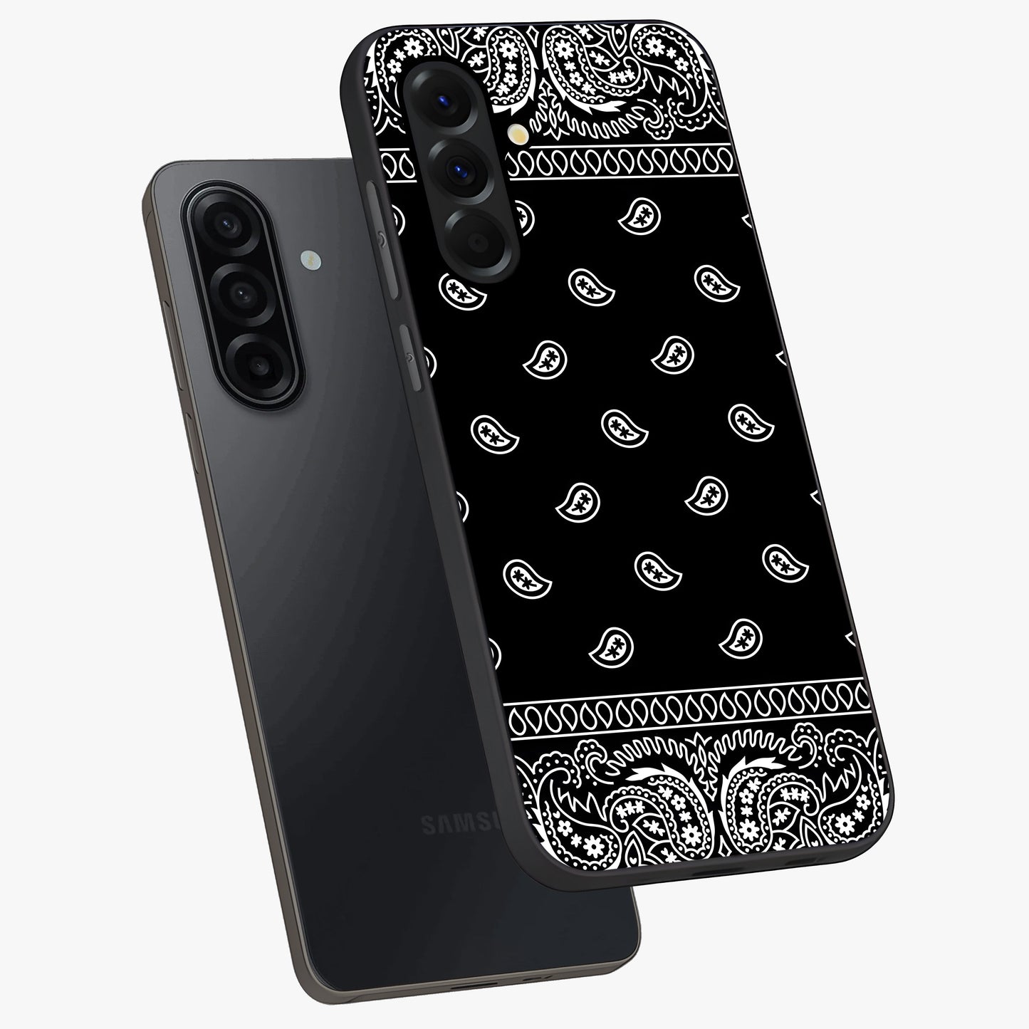 Retro Rebel Threads Glass Case displayed in angled mockup highlighting retro inspired graphic design with rebellious aesthetic.