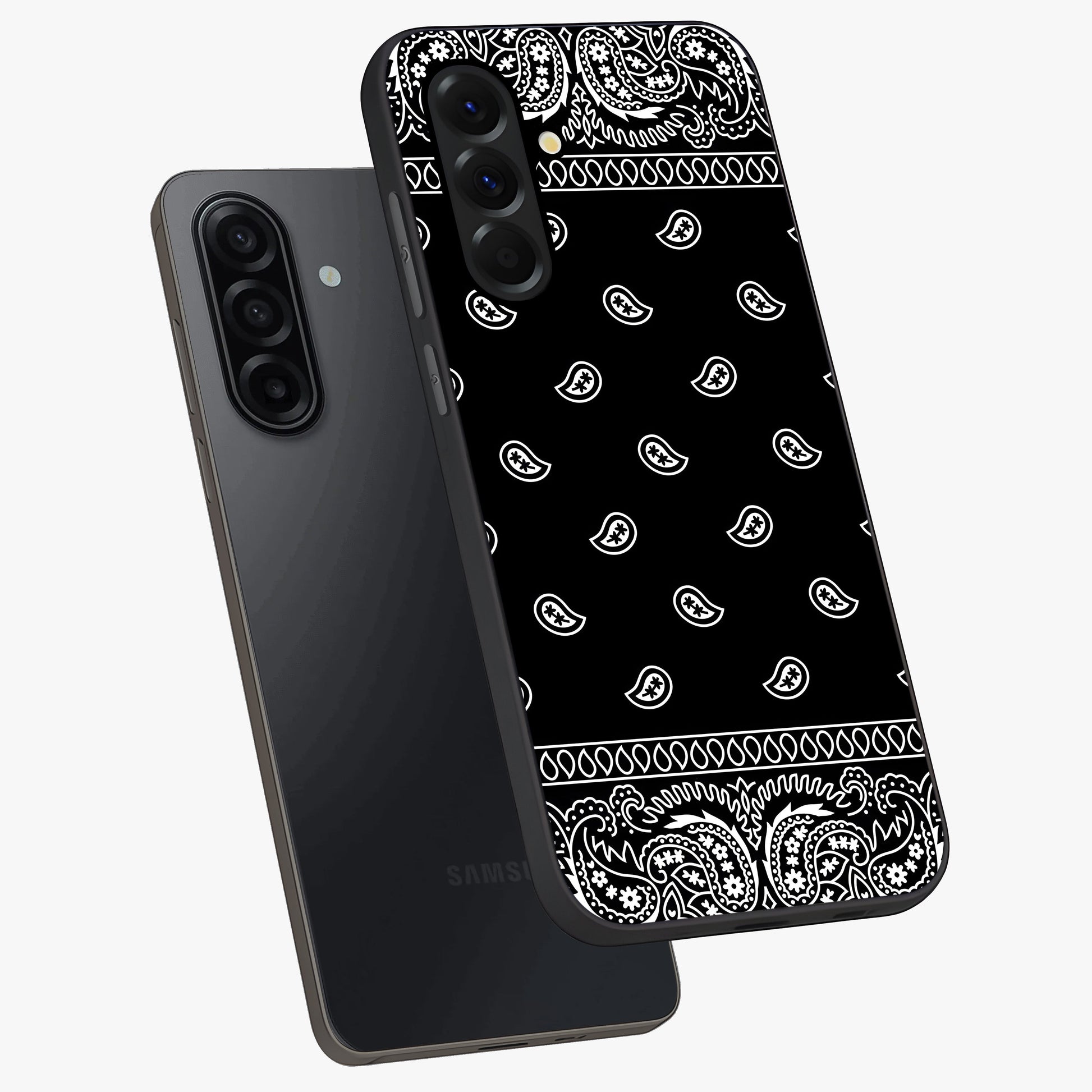 Retro Rebel Threads Glass Case displayed in angled mockup highlighting retro inspired graphic design with rebellious aesthetic.