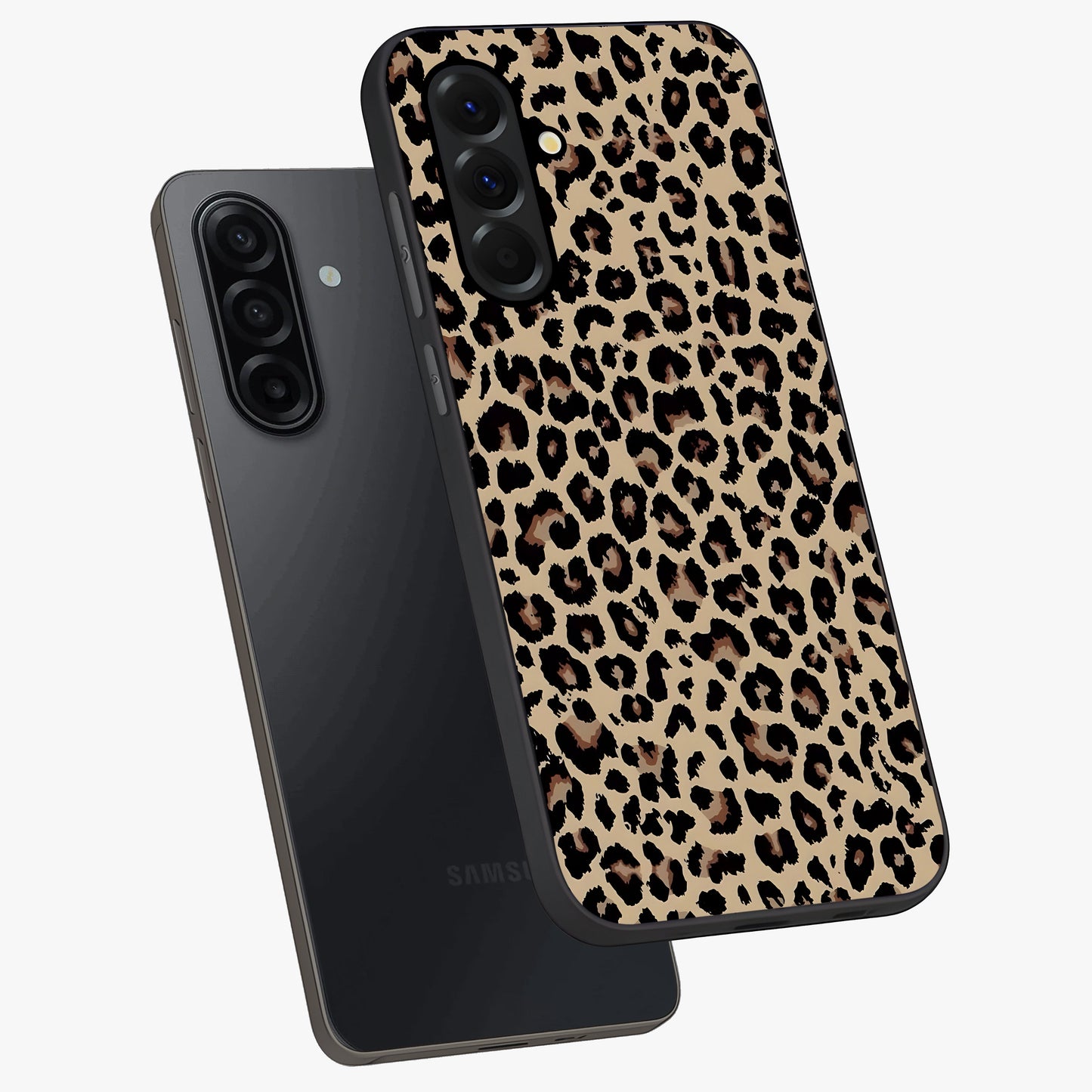 Savage Chic Pattern Glass Case displayed in angled mockup highlighting bold fashion inspired design with chic aesthetic.