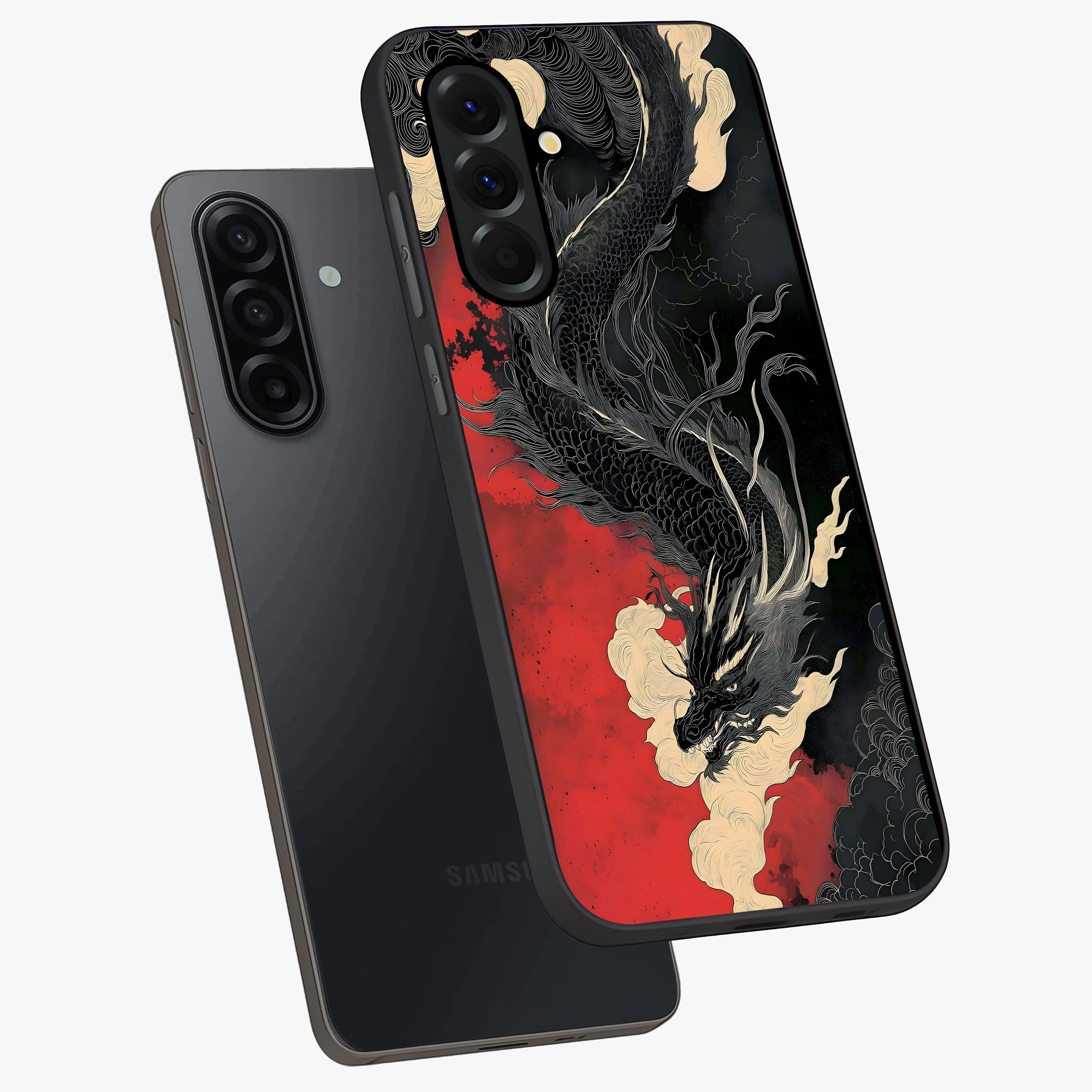Shadow Dragon Fury Glass Case displayed in angled mockup highlighting powerful dragon illustration with dark fantasy aesthetic.