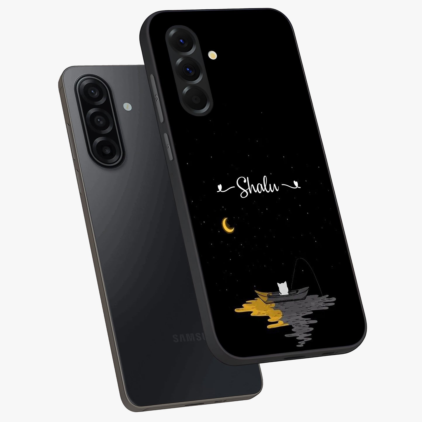 Silent Night Row Glass Case displayed in angled mockup highlighting peaceful evening design with dreamy night aesthetic.