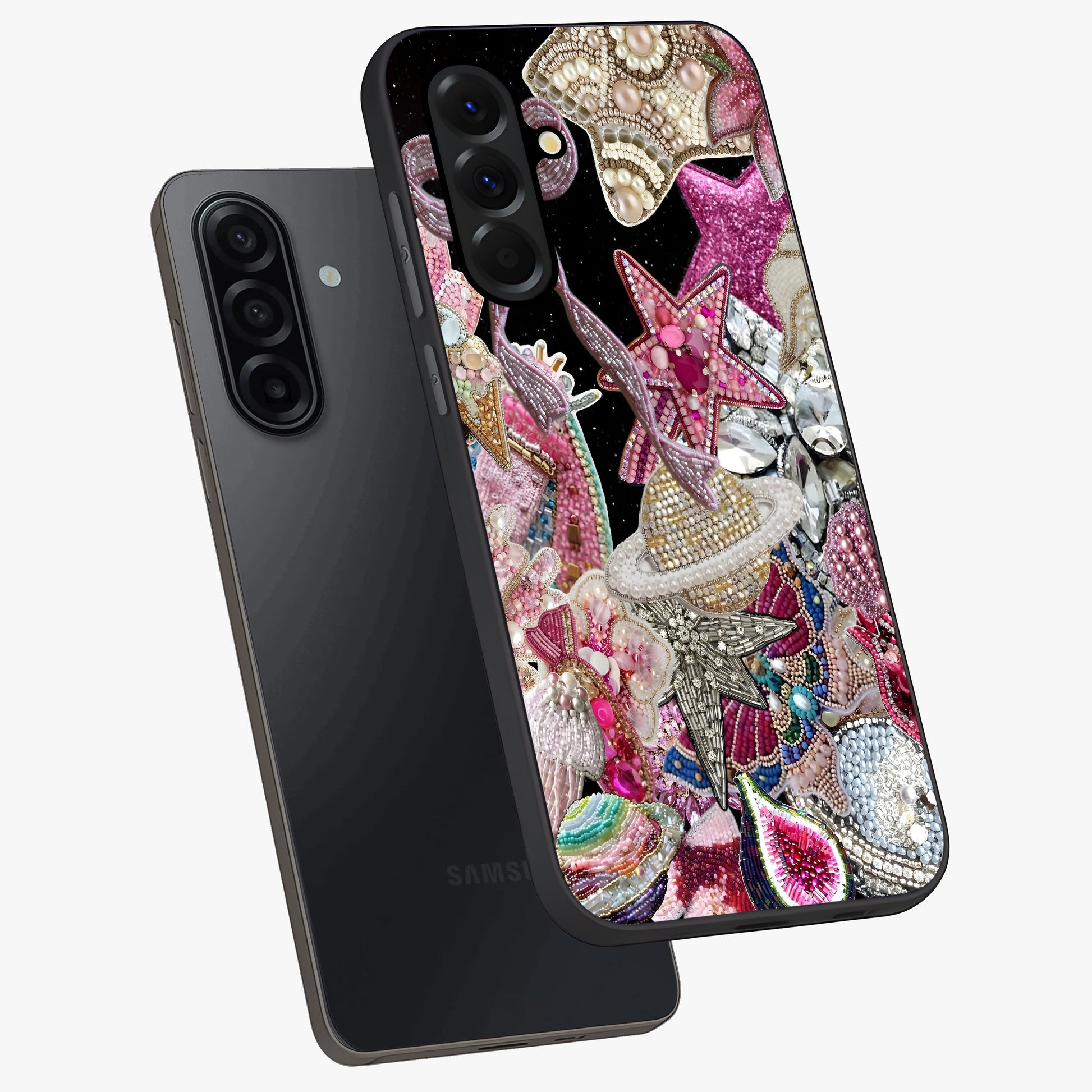 Starlit Jewel Dream Glass Case displayed in angled mockup highlighting glowing celestial jewel design with dreamy aesthetic.