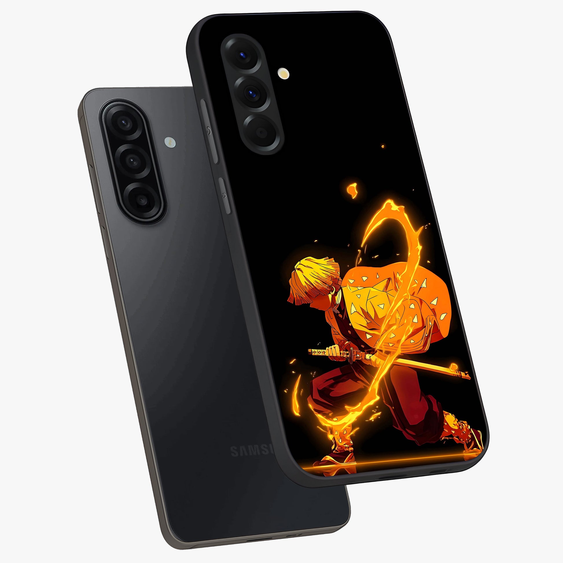Thunder Flame Execution Glass Case displayed in angled mockup highlighting dramatic fire themed design with intense fantasy aesthetic.