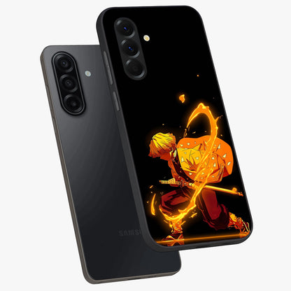 Thunder Flame Execution Glass Case displayed in angled mockup highlighting dramatic fire themed design with intense fantasy aesthetic.