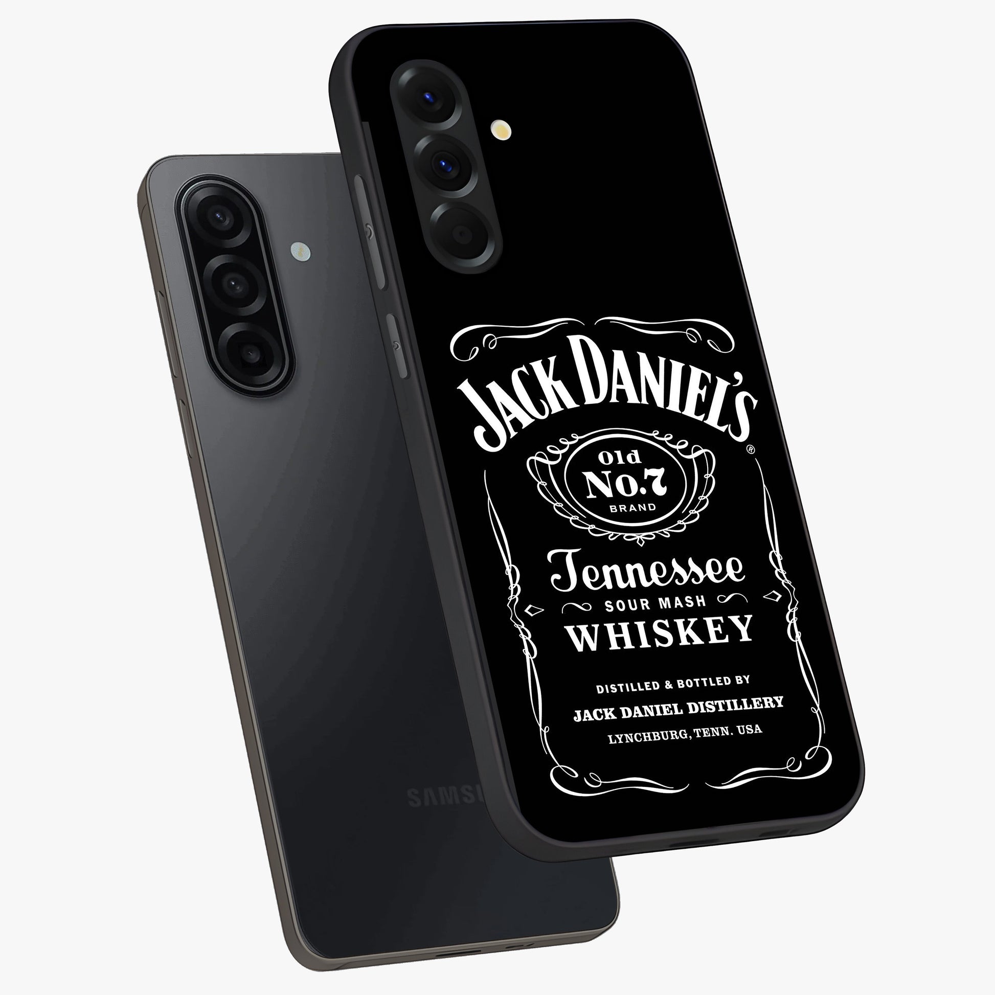 Vintage Whiskey Heritage Glass Case displayed in angled mockup highlighting retro beverage themed design with heritage aesthetic.