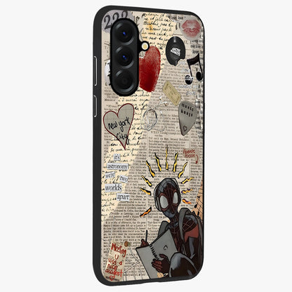 City Dream Sketch Glass Case upright view showcasing urban skyline artwork with stylish hand drawn design.