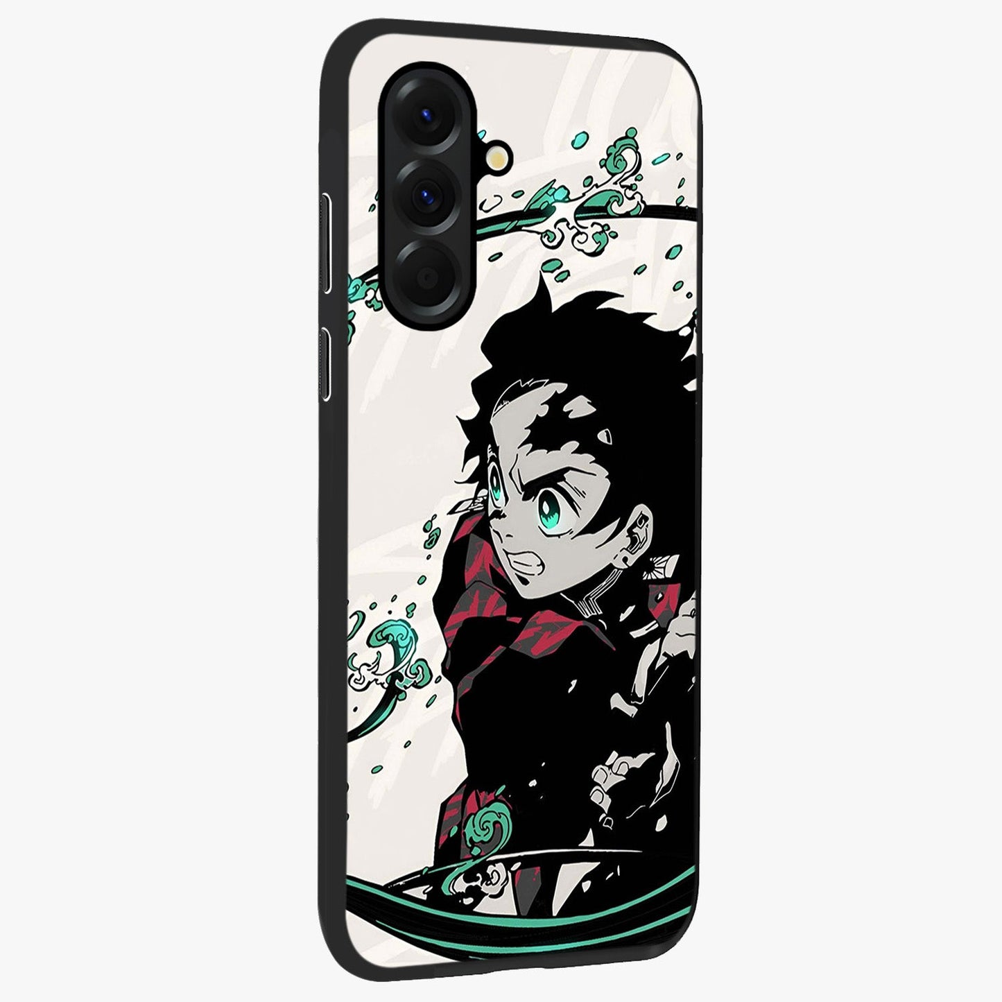 Demon Slayer Glass Case upright view showcasing powerful anime artwork with intense warrior theme.