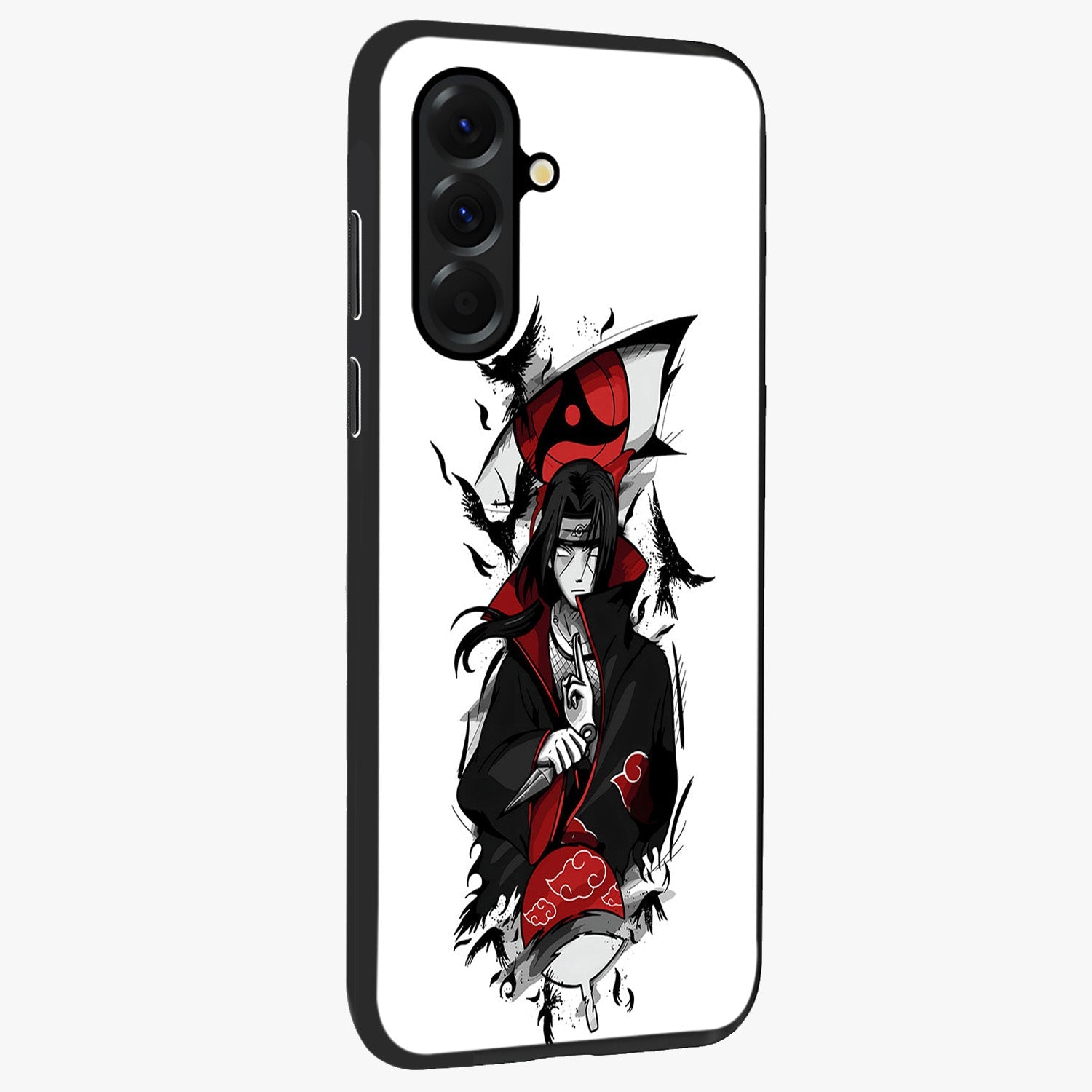 Itachi Limited Edition Naruto Anime Glass Case upright view showcasing intense anime artwork with powerful character theme.