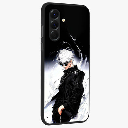 Limitless Shadow King Glass Case upright view showcasing bold shadow warrior artwork with epic fantasy theme.