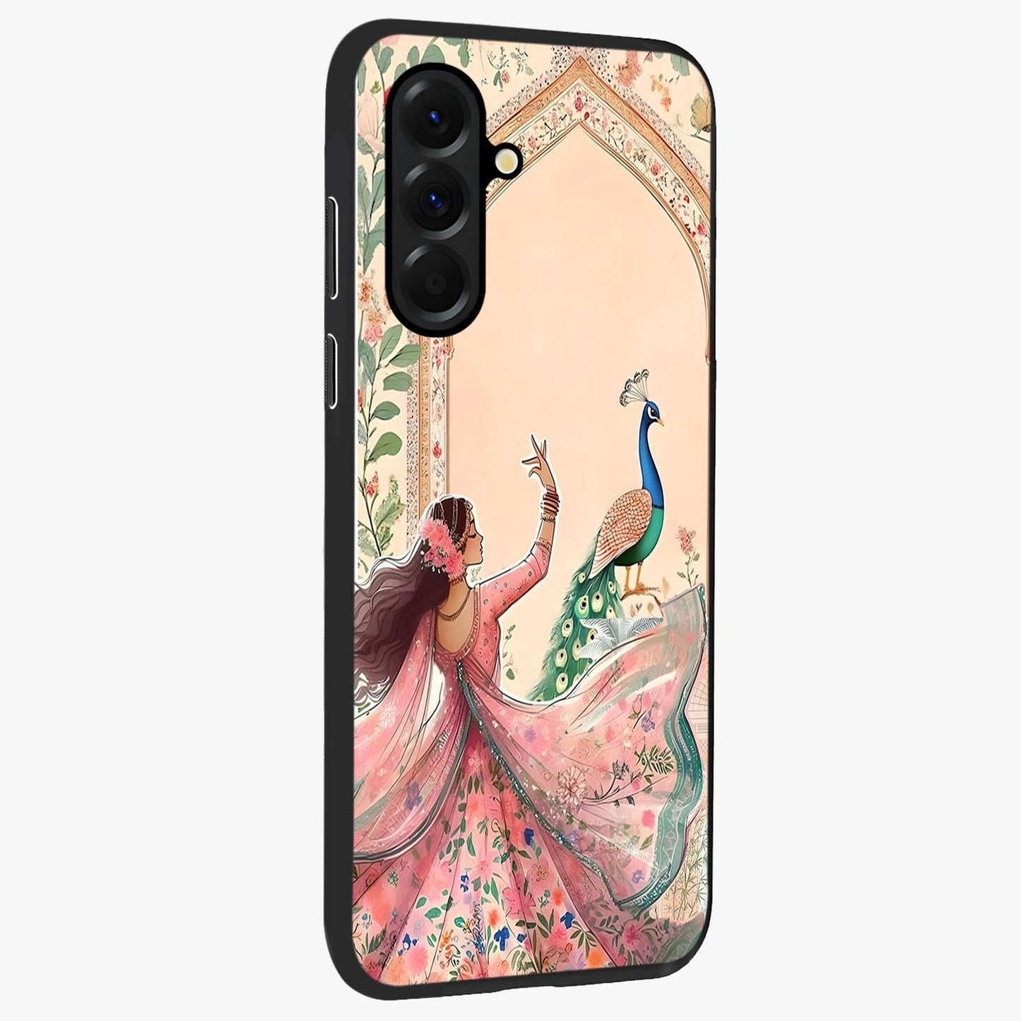 Royal Grace Muse Glass Case upright view showcasing stylish artistic artwork with sophisticated royal theme.
