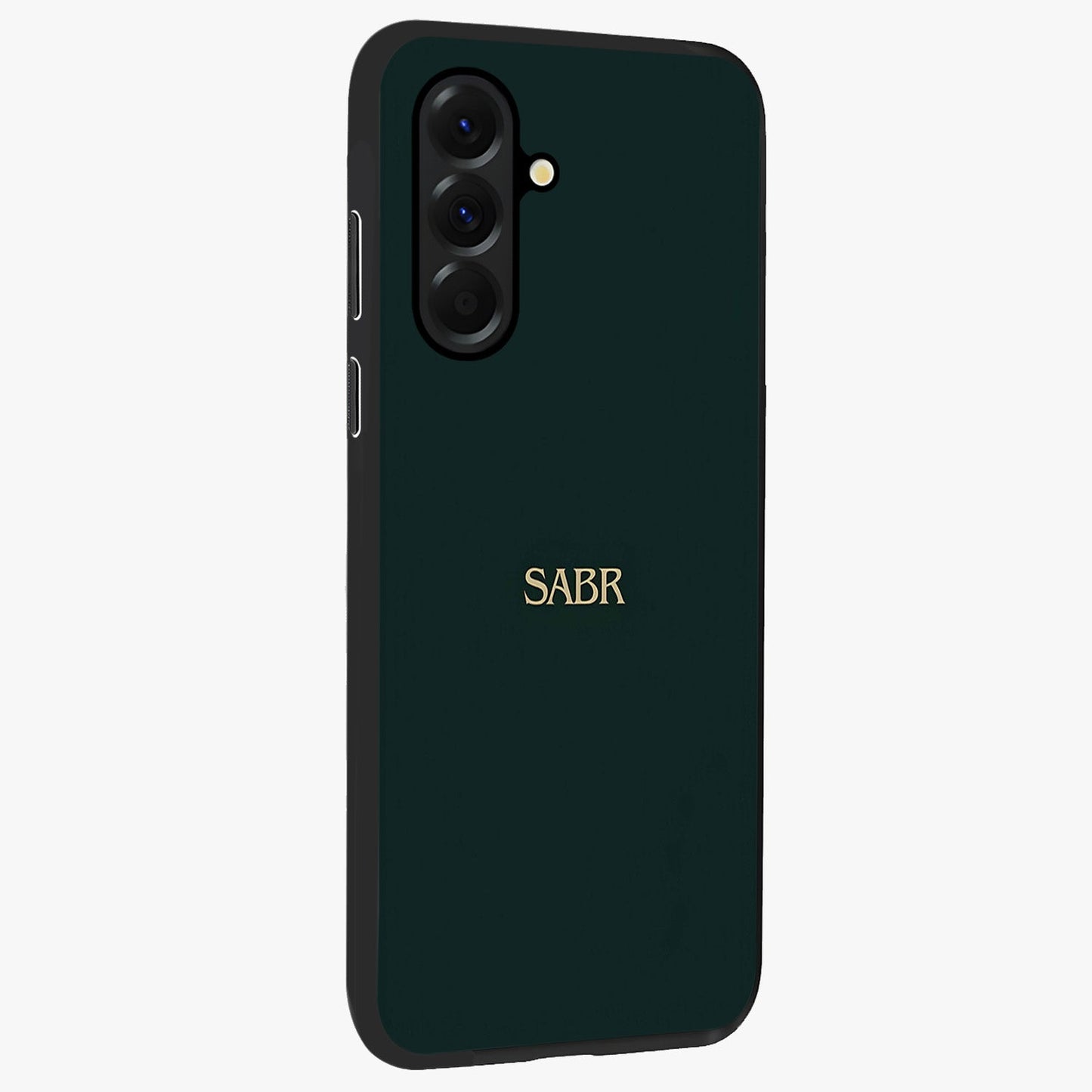 Sabr Minimal Patience Glass Case upright view showcasing calm minimalist artwork with motivational patience theme.