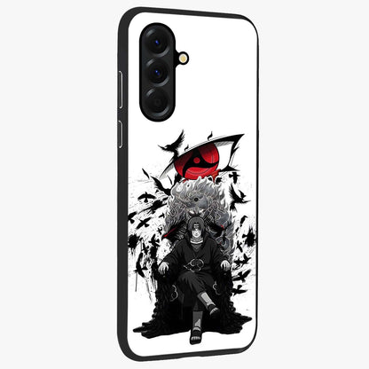 Uchiha Shadow Throne Glass Case upright view showcasing magical underwater galaxy artwork with vibrant cosmic theme.