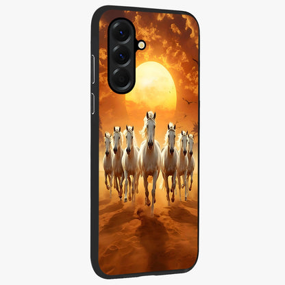 Wild Sunset Majesty Glass Case upright view showcasing dramatic sunset artwork with bold nature theme.