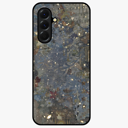 Aesthetic Astrolophia Glass Case showing flat back view with dreamy aesthetic design and glossy glass finish.