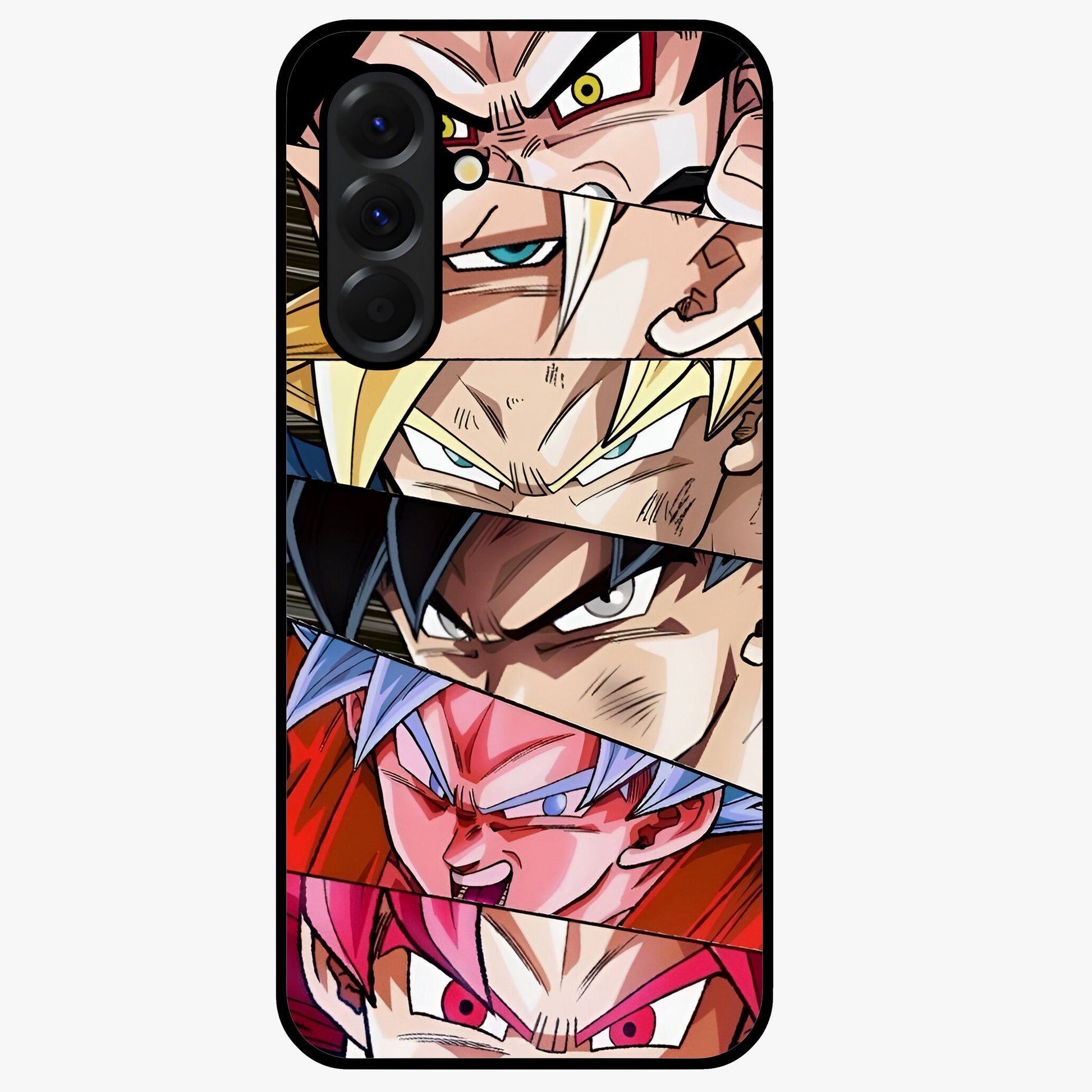 Anime Character Glass Case showing flat back view with vibrant anime artwork and glossy glass finish.