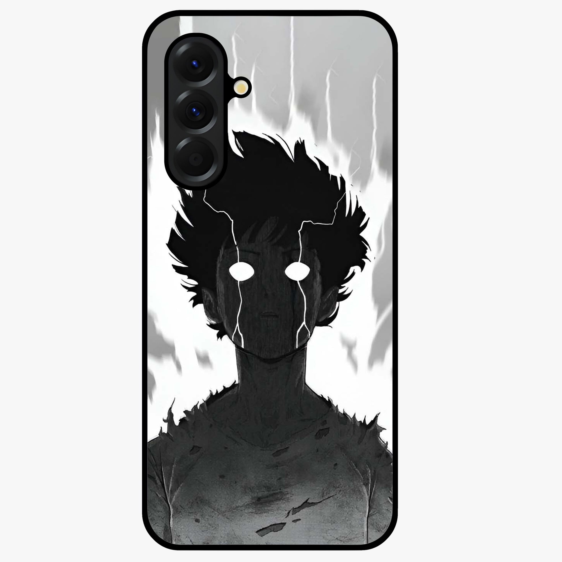 Awakened Inner Rage Glass Case showing flat back view with intense artistic artwork and glossy glass finish.