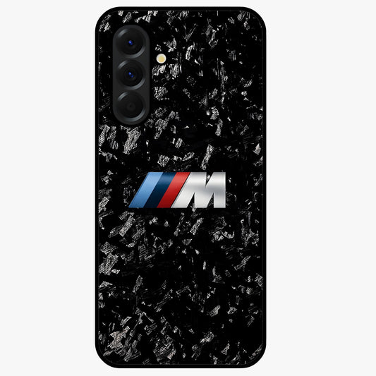 Carbon Speed Mark Glass Case showing flat back view with sporty carbon pattern artwork and glossy glass finish.