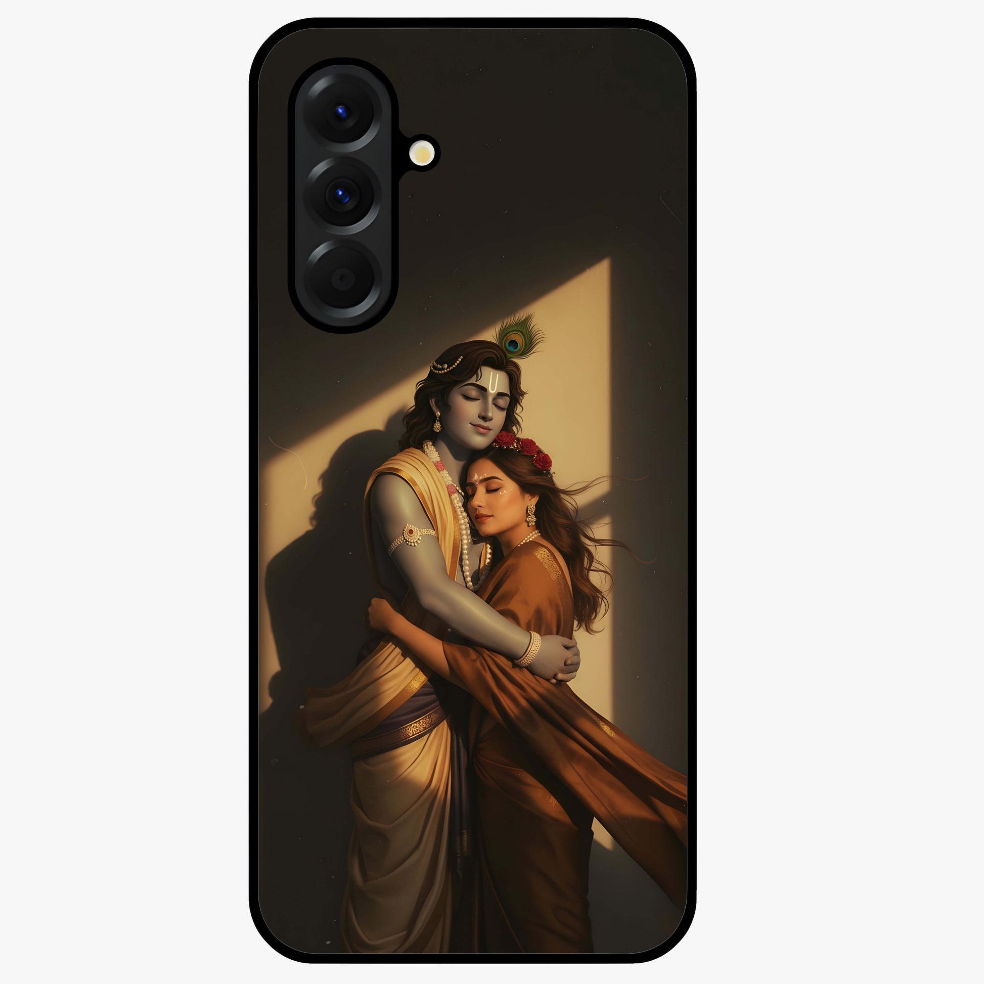 Divine Eternal Love Glass Case showing flat back view with spiritual love themed artwork and glossy glass finish.