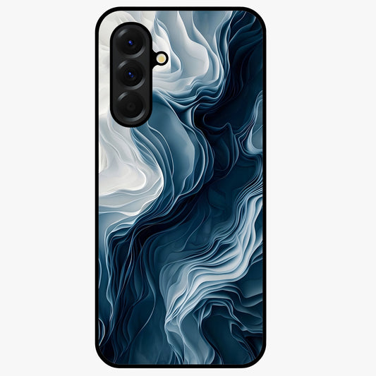 Ethereal Paper Marble Glass Case showing flat back view with soft marble paper texture artwork and glossy glass finish.