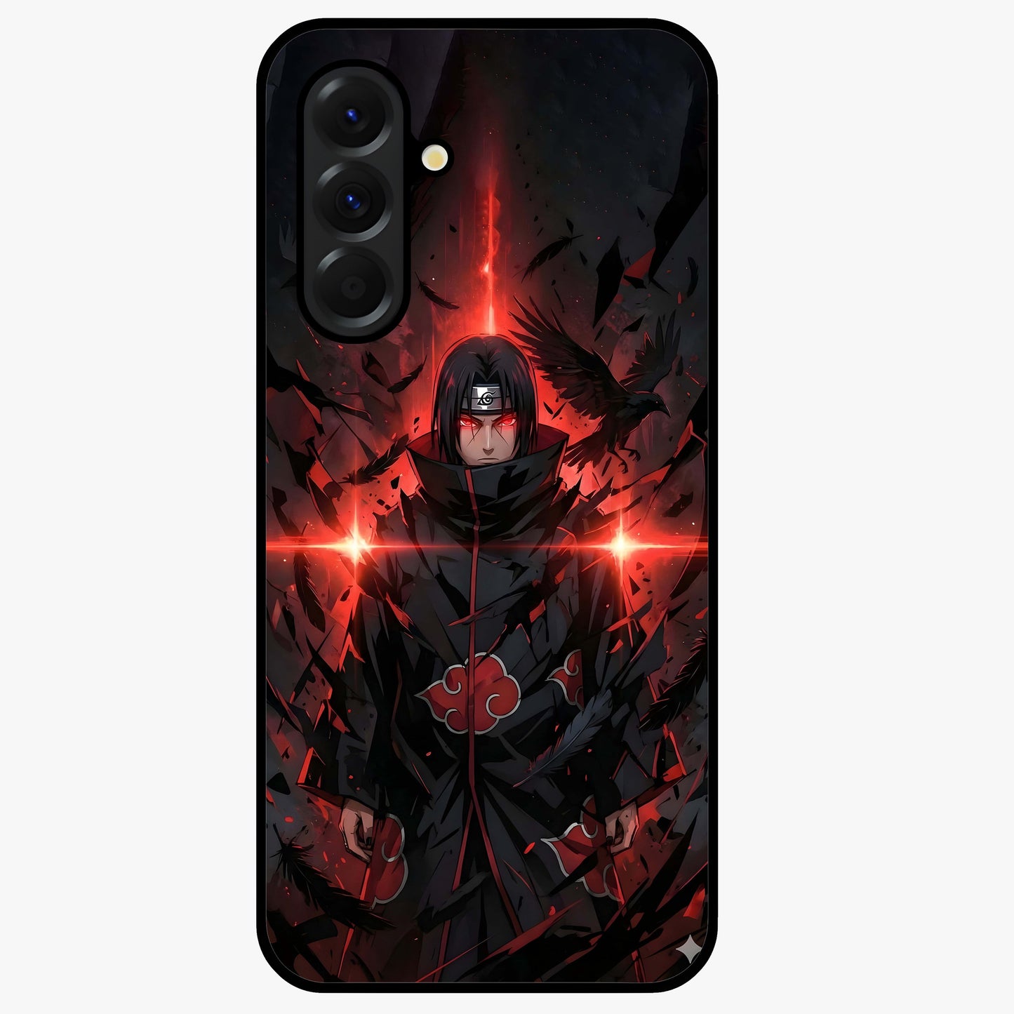 Focus Mode On Glass Case showing flat back view with bold motivational typography design and glossy glass finish.