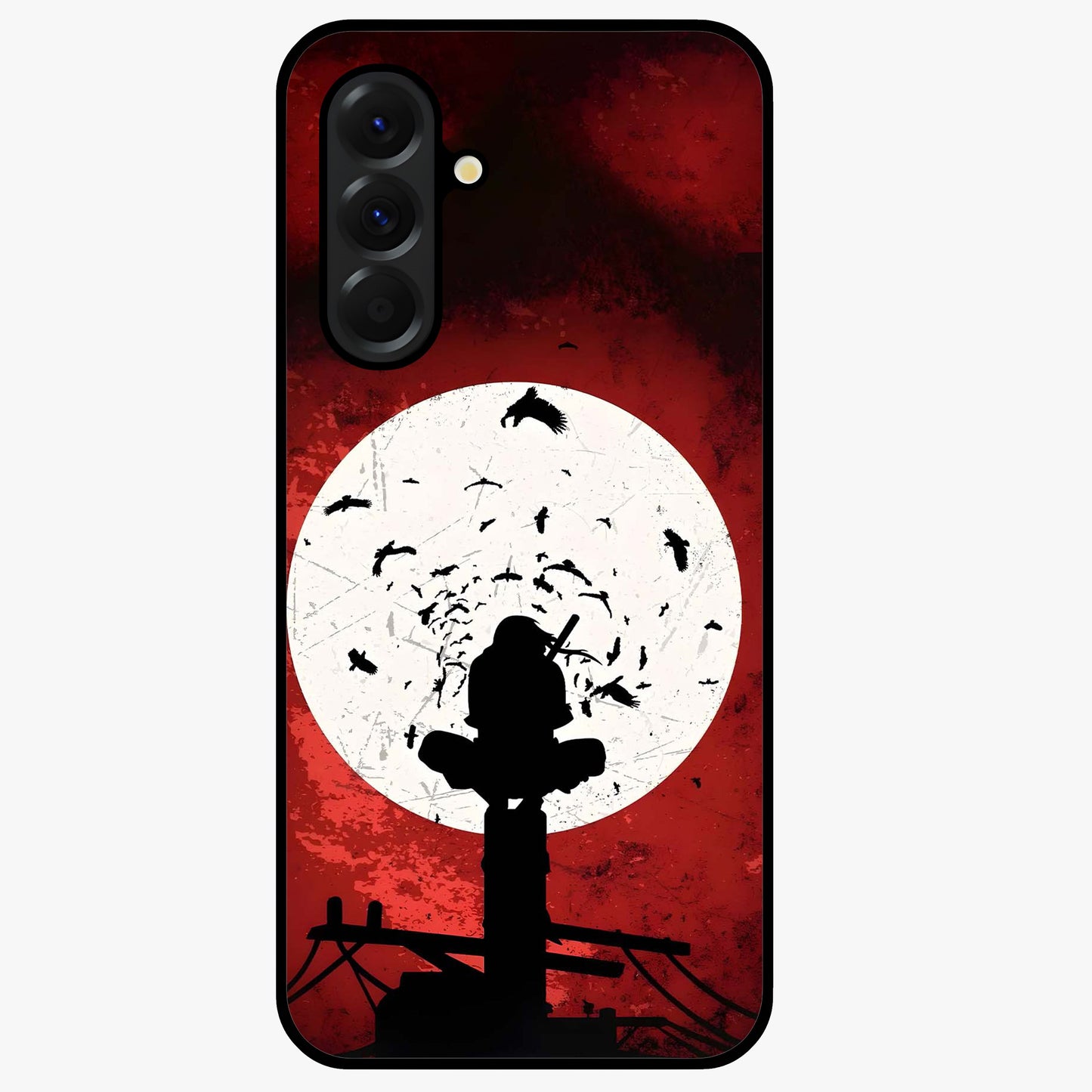 Itachi Limited Edition Naruto Anime Glass Case showing flat back view with iconic anime character artwork and glossy glass finish.